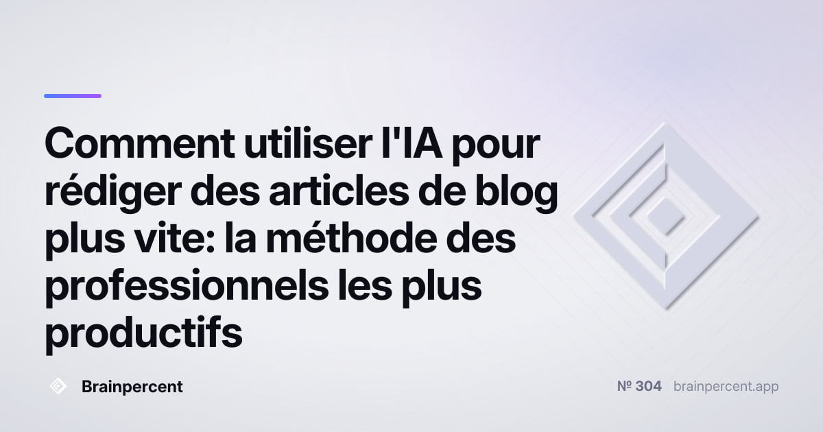 Featured image for: Comment utiliser l'IA pour rédiger des articles de blog plus vite: la méthode des professionnels les plus productifs