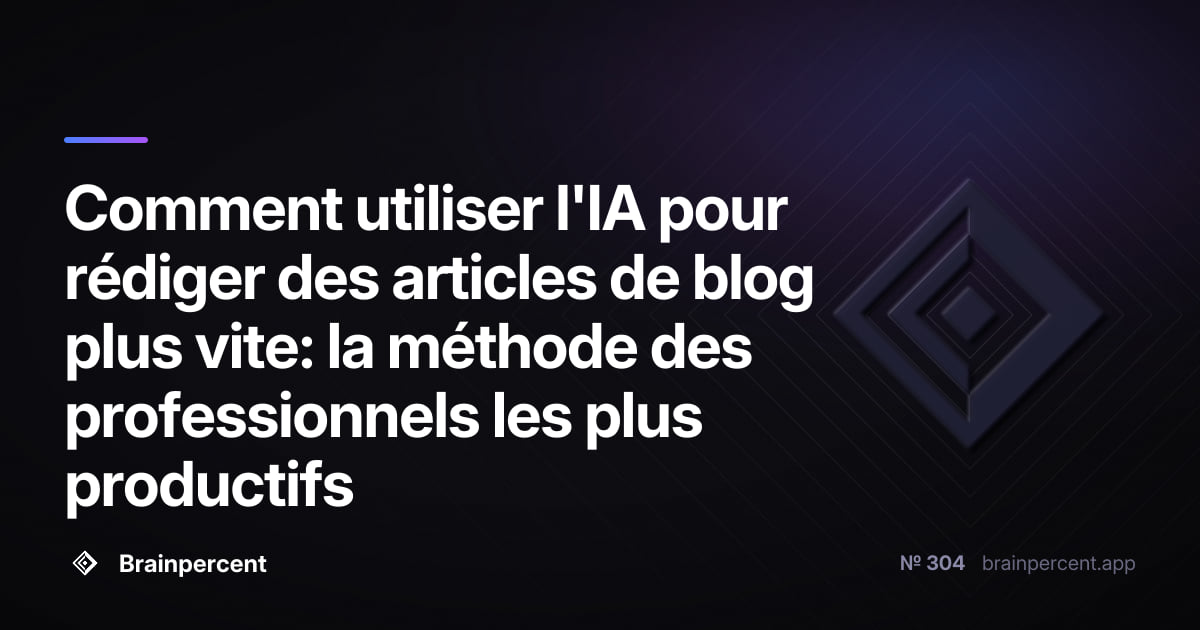 Featured image for: Comment utiliser l'IA pour rédiger des articles de blog plus vite: la méthode des professionnels les plus productifs