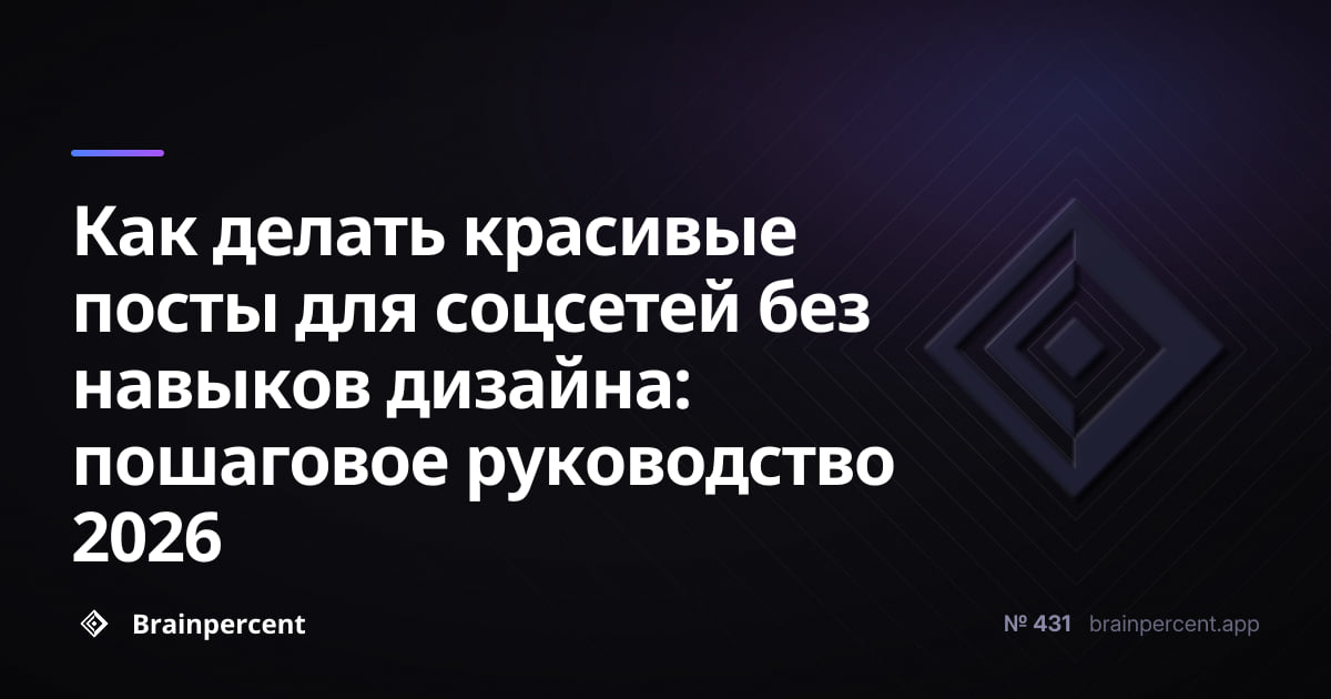 Как делать красивые посты для соцсетей без навыков дизайна: пошаговое руководство 2026