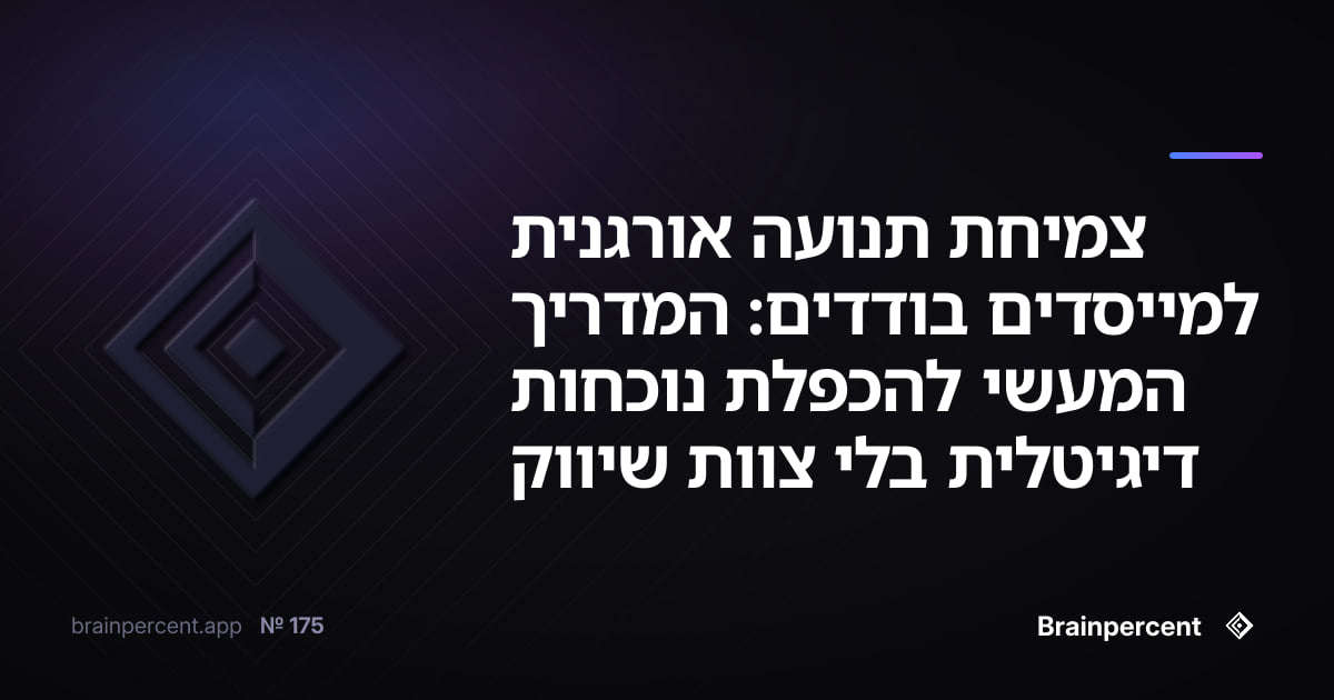 Featured image for: צמיחת תנועה אורגנית למייסדים בודדים: המדריך המעשי להכפלת נוכחות דיגיטלית בלי צוות שיווק