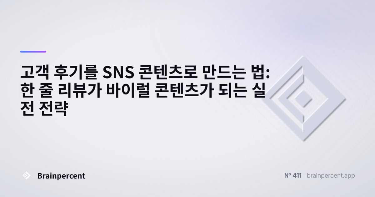Featured image for: 고객 후기를 SNS 콘텐츠로 만드는 법: 한 줄 리뷰가 바이럴 콘텐츠가 되는 실전 전략
