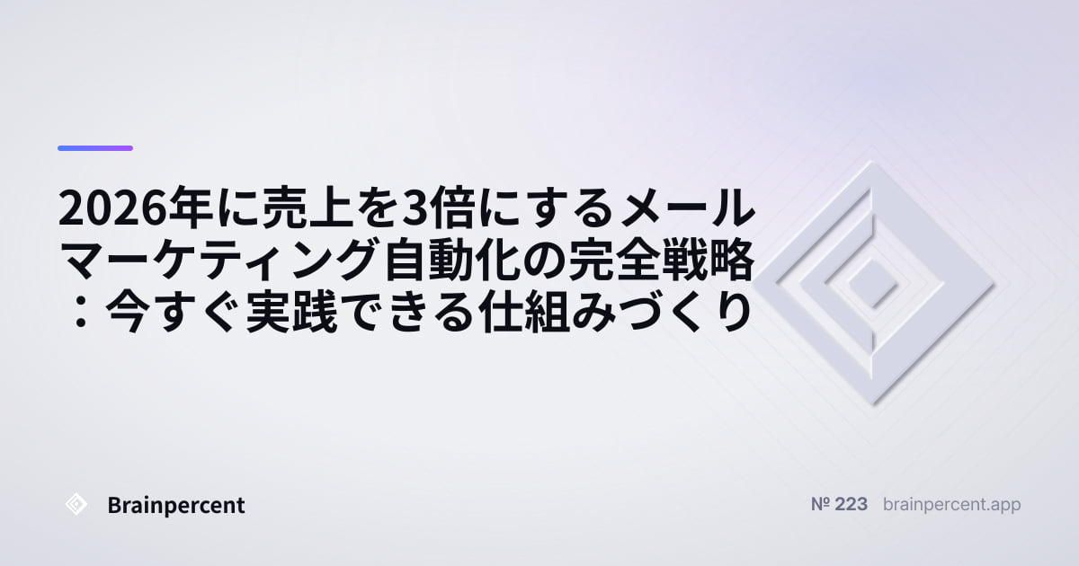 Featured image for: 2026年に売上を3倍にするメールマーケティング自動化の完全戦略:今すぐ実践できる仕組みづくり