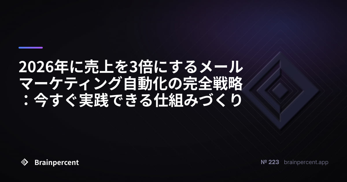Featured image for: 2026年に売上を3倍にするメールマーケティング自動化の完全戦略:今すぐ実践できる仕組みづくり