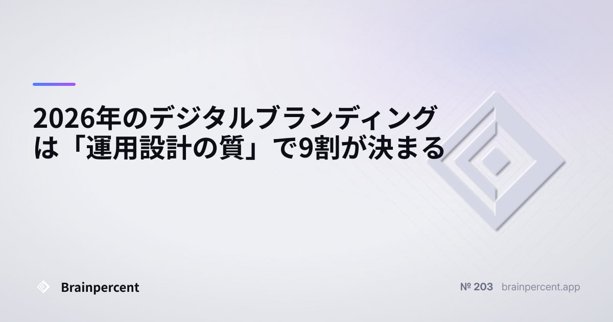 Featured image for: 2026年のデジタルブランディングは「運用設計の質」で9割が決まる