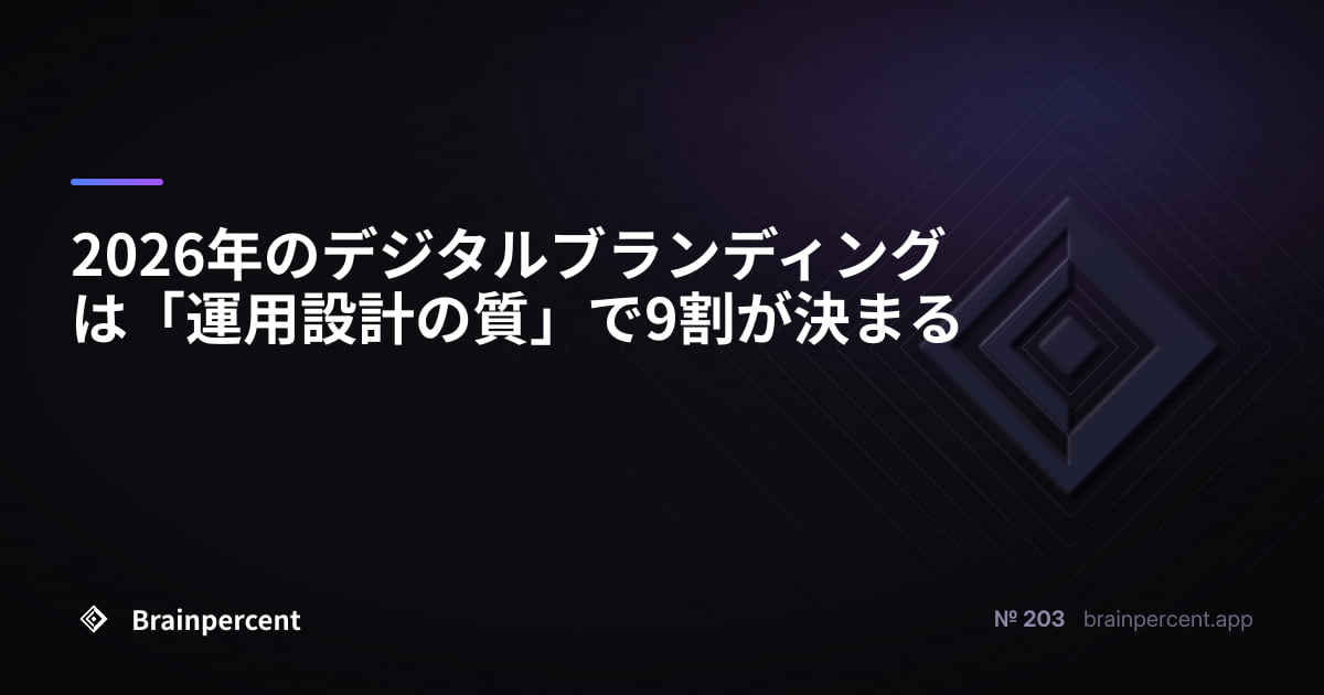 Featured image for: 2026年のデジタルブランディングは「運用設計の質」で9割が決まる