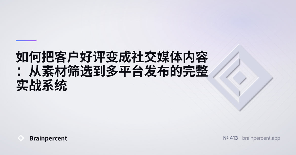 Featured image for: 如何把客户好评变成社交媒体内容:从素材筛选到多平台发布的完整实战系统