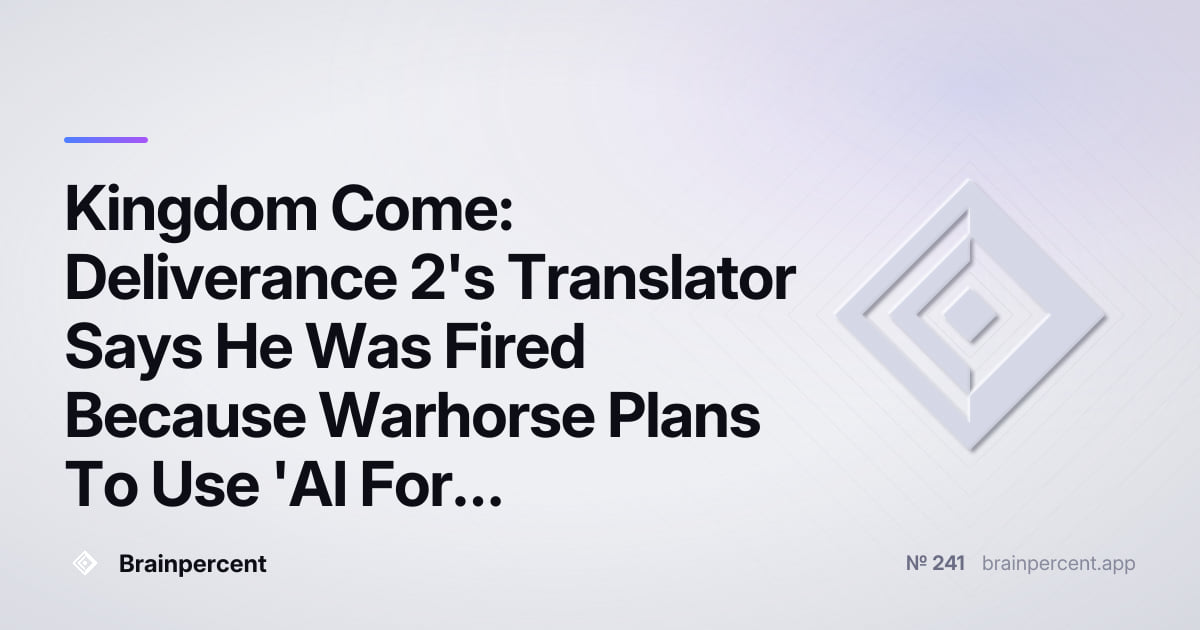 Featured image for: Kingdom Come: Deliverance 2's Translator Says He Was Fired Because Warhorse Plans To Use 'AI For All Translations Going Forward'