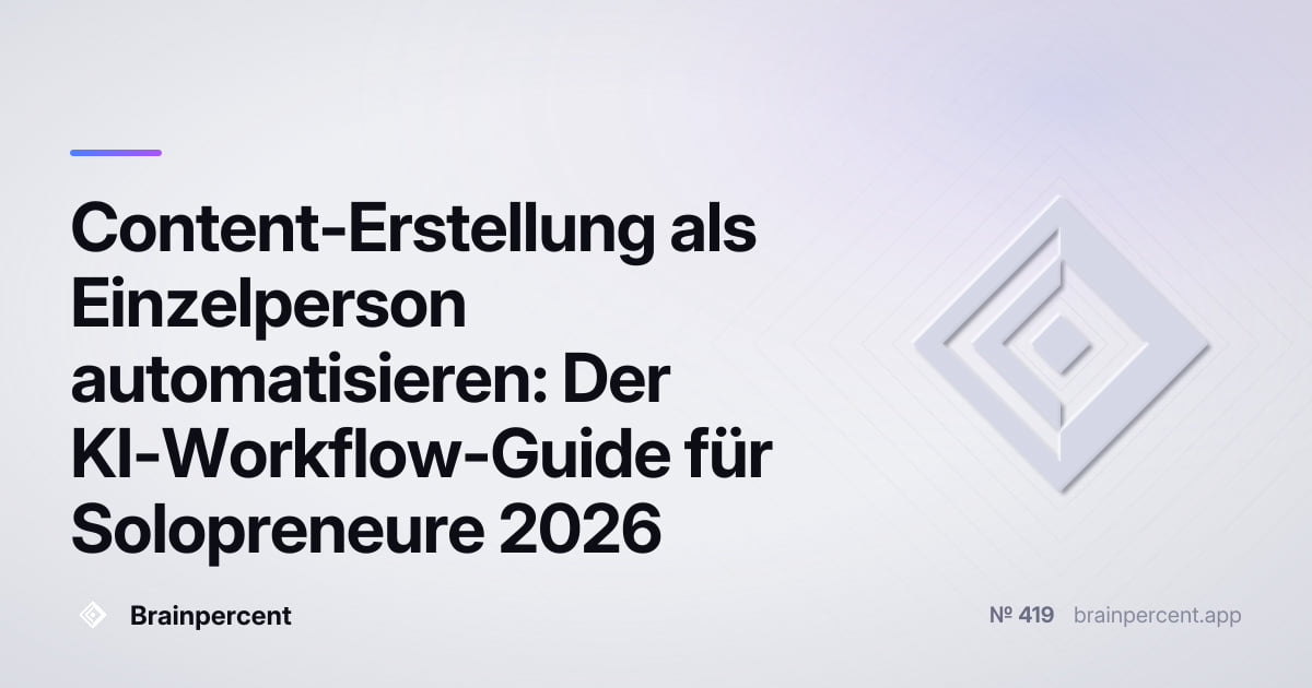 Featured image for: Content-Erstellung als Einzelperson automatisieren: Der KI-Workflow-Guide für Solopreneure 2026