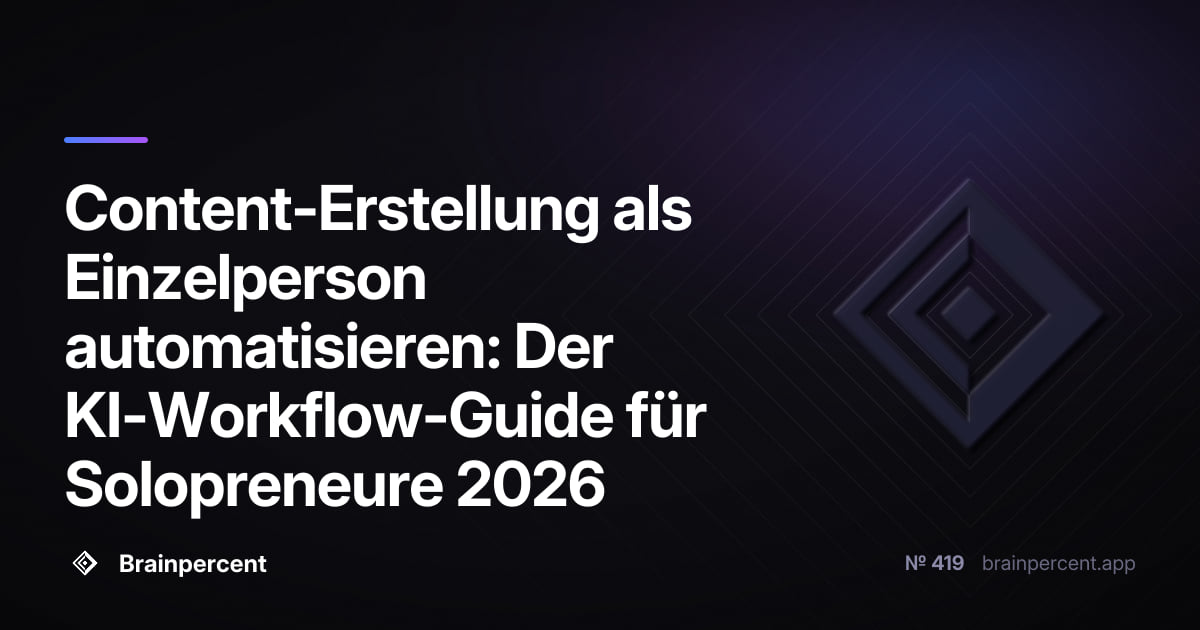 Featured image for: Content-Erstellung als Einzelperson automatisieren: Der KI-Workflow-Guide für Solopreneure 2026