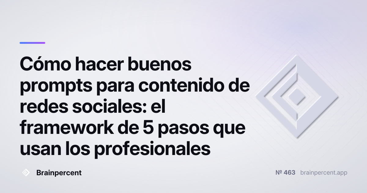 Featured image for: Cómo hacer buenos prompts para contenido de redes sociales: el framework de 5 pasos que usan los profesionales