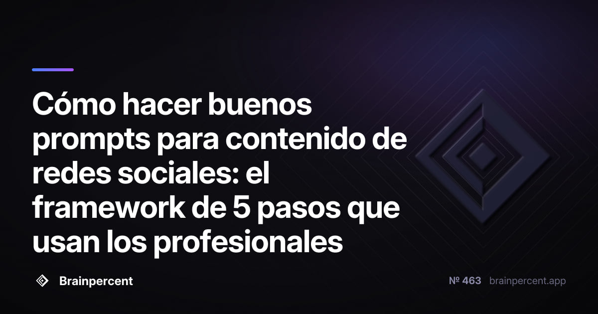 Cómo hacer buenos prompts para contenido de redes sociales: el framework de 5 pasos que usan los profesionales