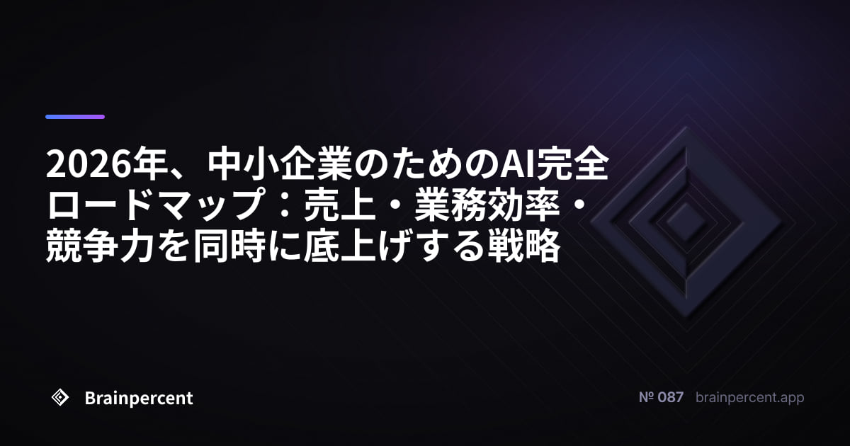 Featured image for: 2026年、中小企業のためのAI完全ロードマップ:売上・業務効率・競争力を同時に底上げする戦略