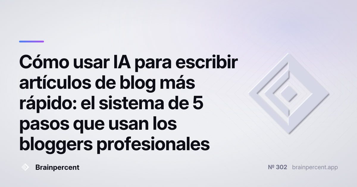 Featured image for: Cómo usar IA para escribir artículos de blog más rápido: el sistema de 5 pasos que usan los bloggers profesionales