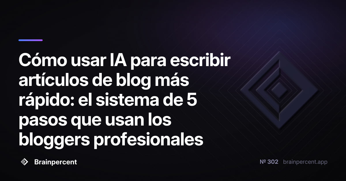 Featured image for: Cómo usar IA para escribir artículos de blog más rápido: el sistema de 5 pasos que usan los bloggers profesionales