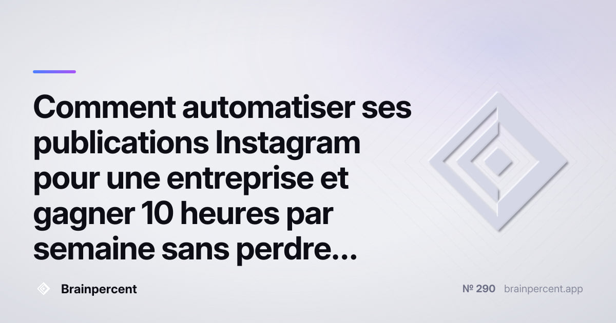 Featured image for: Comment automatiser ses publications Instagram pour une entreprise et gagner 10 heures par semaine sans perdre en authenticité