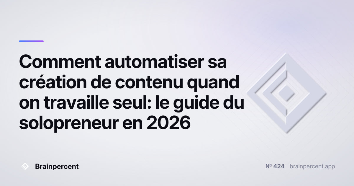 Featured image for: Comment automatiser sa création de contenu quand on travaille seul: le guide du solopreneur en 2026