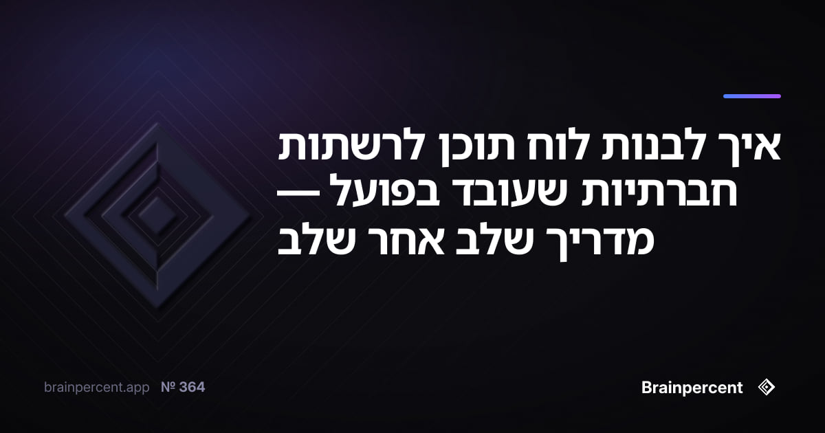 Featured image for: איך לבנות לוח תוכן לרשתות חברתיות שעובד בפועל — מדריך שלב אחר שלב