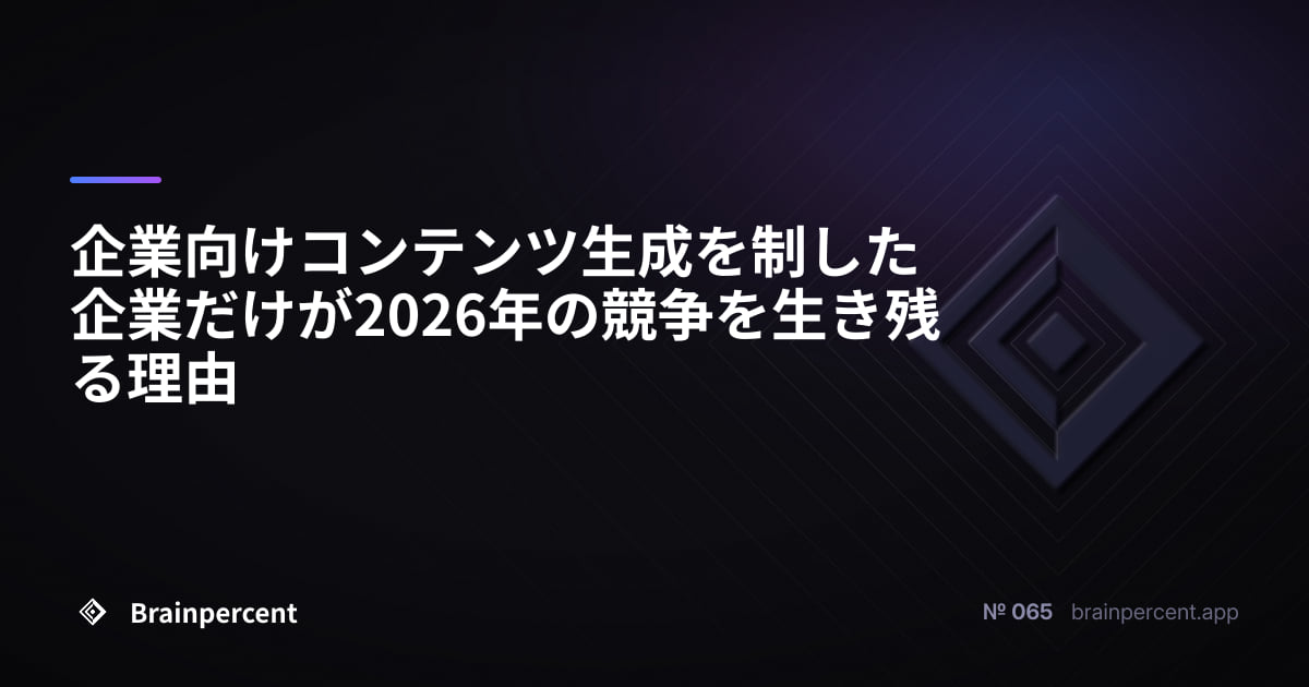 Featured image for: 企業向けコンテンツ生成を制した企業だけが2026年の競争を生き残る理由