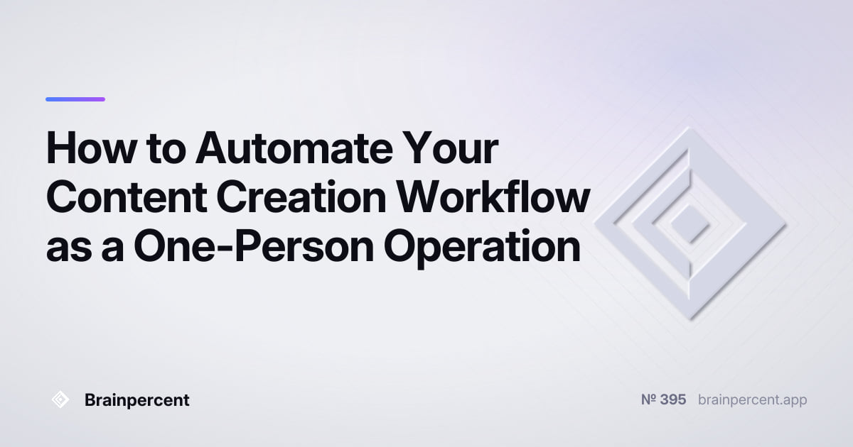 Featured image for: How to Automate Your Content Creation Workflow as a One-Person Operation