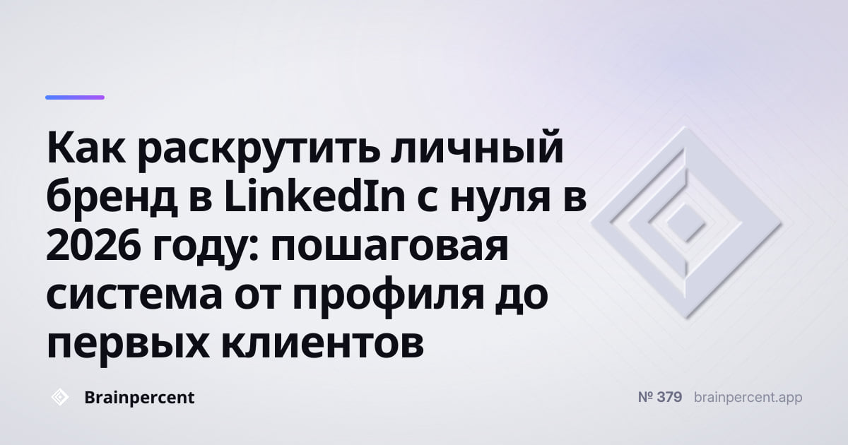 Featured image for: Как раскрутить личный бренд в LinkedIn с нуля в 2026 году: пошаговая система от профиля до первых клиентов