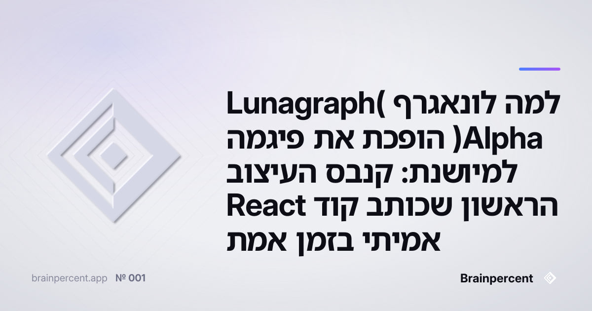 Featured image for: למה לונאגרף (Lunagraph Alpha) הופכת את פיגמה למיושנת: קנבס העיצוב הראשון שכותב קוד React אמיתי בזמן אמת