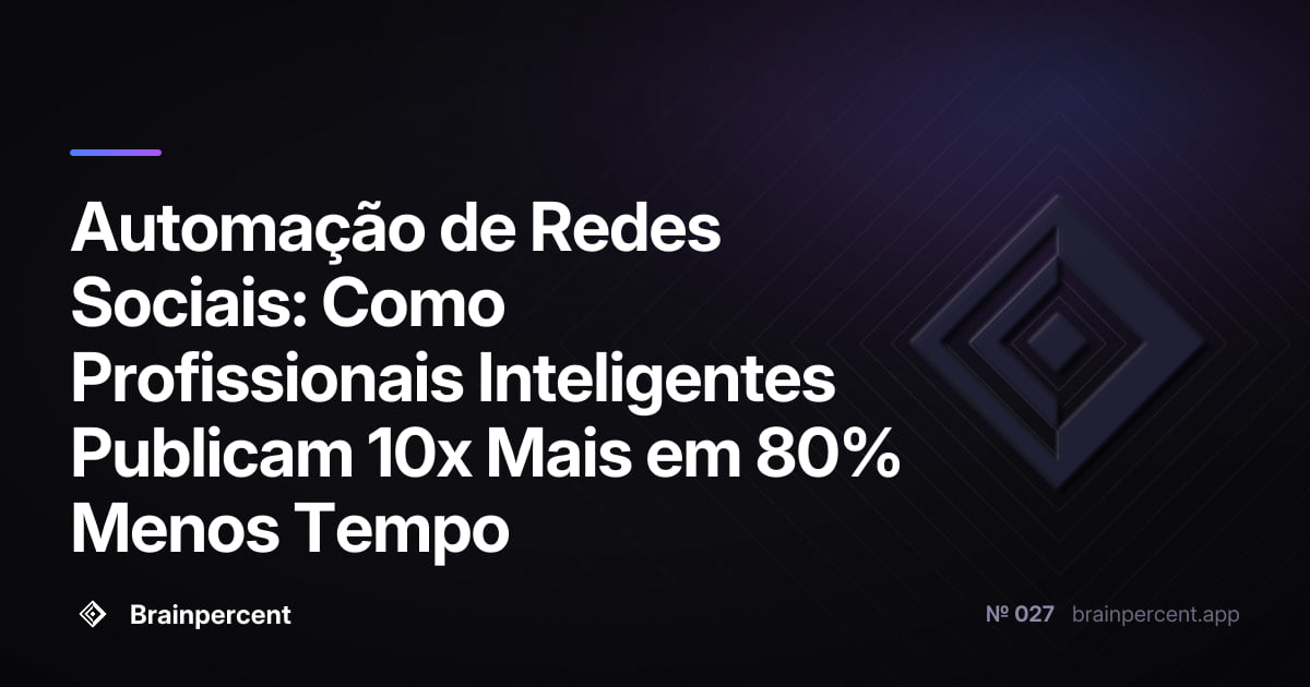 Automação de Redes Sociais: Como Profissionais Inteligentes Publicam 10x Mais em 80% Menos Tempo