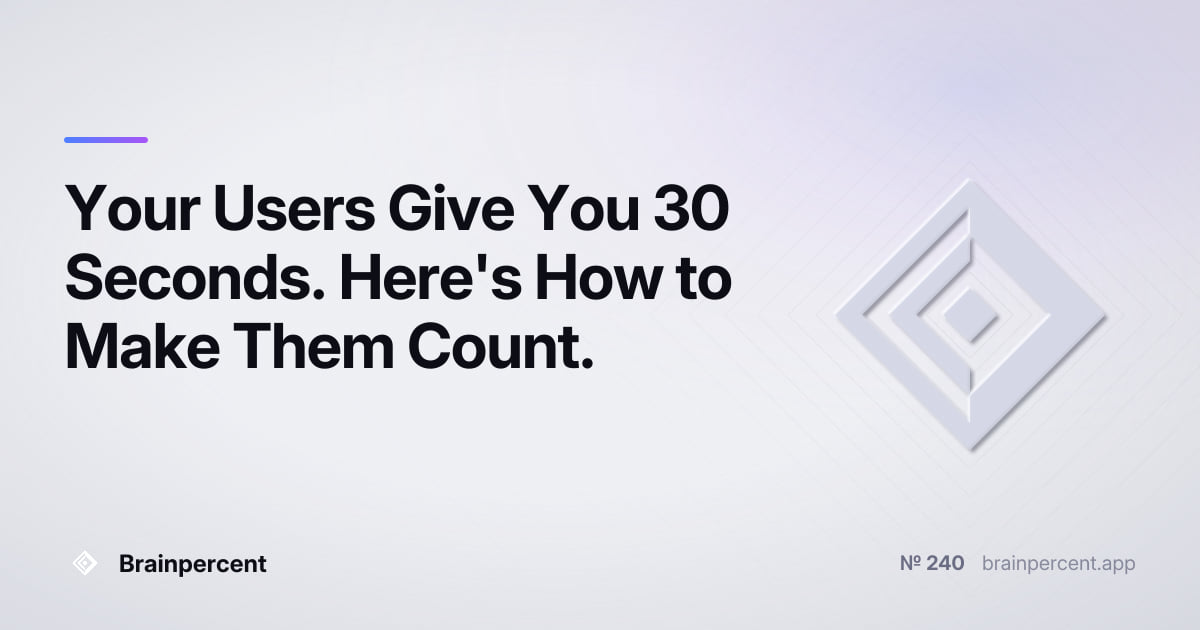 Featured image for: Your Users Give You 30 Seconds. Here's How to Make Them Count.