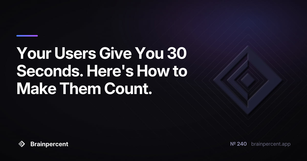 Your Users Give You 30 Seconds. Here's How to Make Them Count.