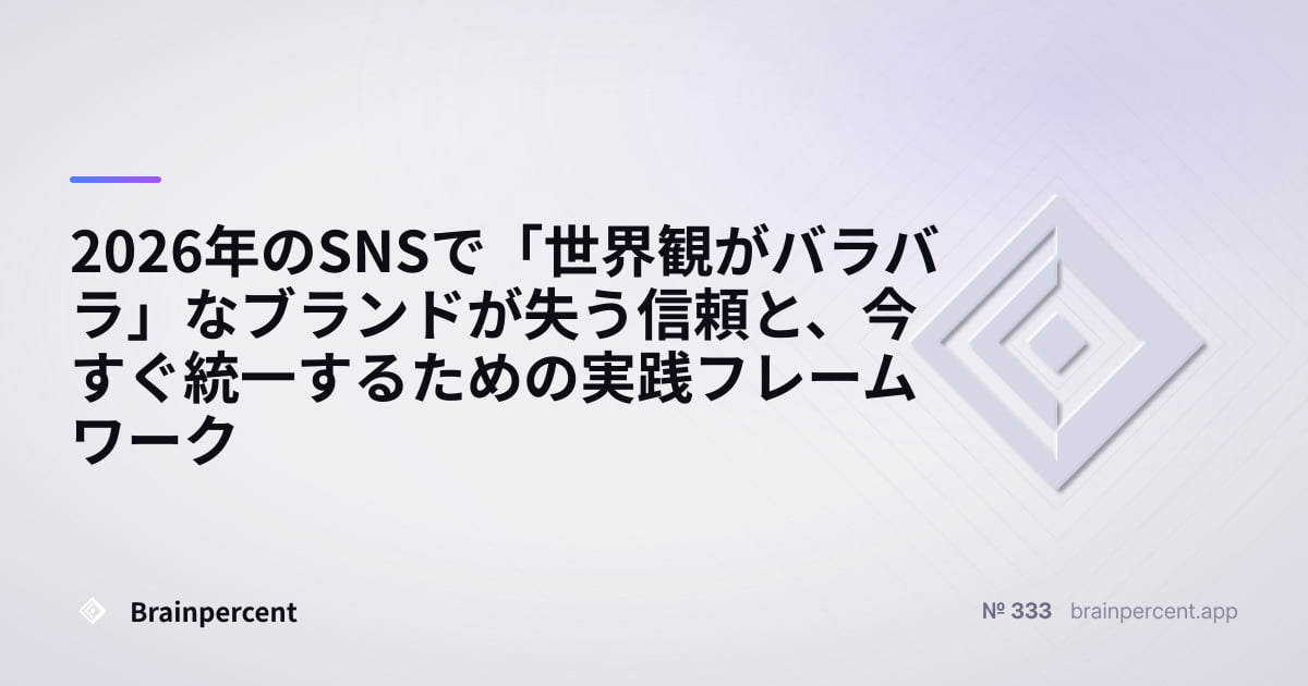 Featured image for: 2026年のSNSで「世界観がバラバラ」なブランドが失う信頼と、今すぐ統一するための実践フレームワーク