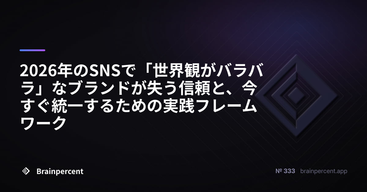 Featured image for: 2026年のSNSで「世界観がバラバラ」なブランドが失う信頼と、今すぐ統一するための実践フレームワーク