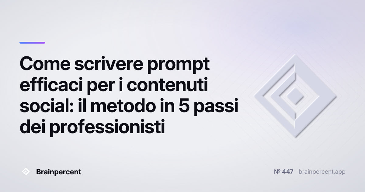 Featured image for: Come scrivere prompt efficaci per i contenuti social: il metodo in 5 passi dei professionisti