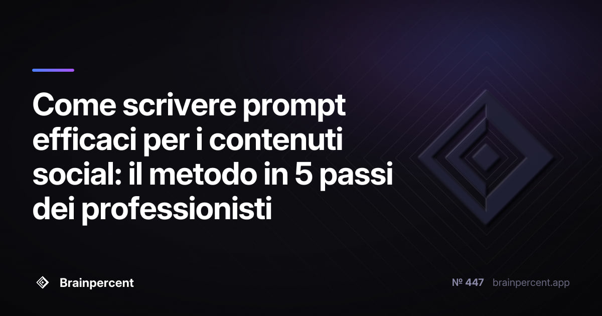 Come scrivere prompt efficaci per i contenuti social: il metodo in 5 passi dei professionisti