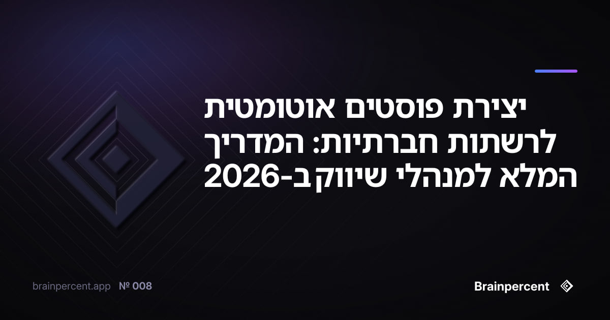 Featured image for: יצירת פוסטים אוטומטית לרשתות חברתיות: המדריך המלא למנהלי שיווק ב-2026