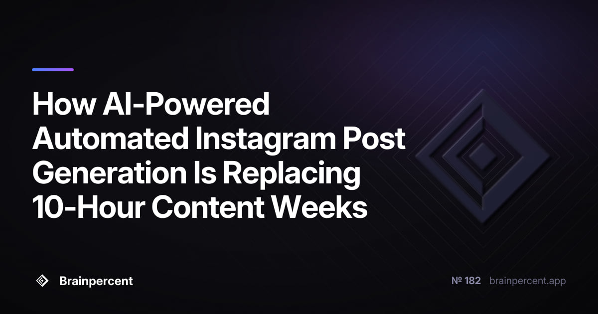 How AI-Powered Automated Instagram Post Generation Is Replacing 10-Hour Content Weeks