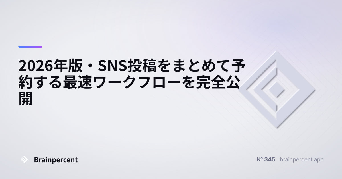 Featured image for: 2026年版・SNS投稿をまとめて予約する最速ワークフローを完全公開