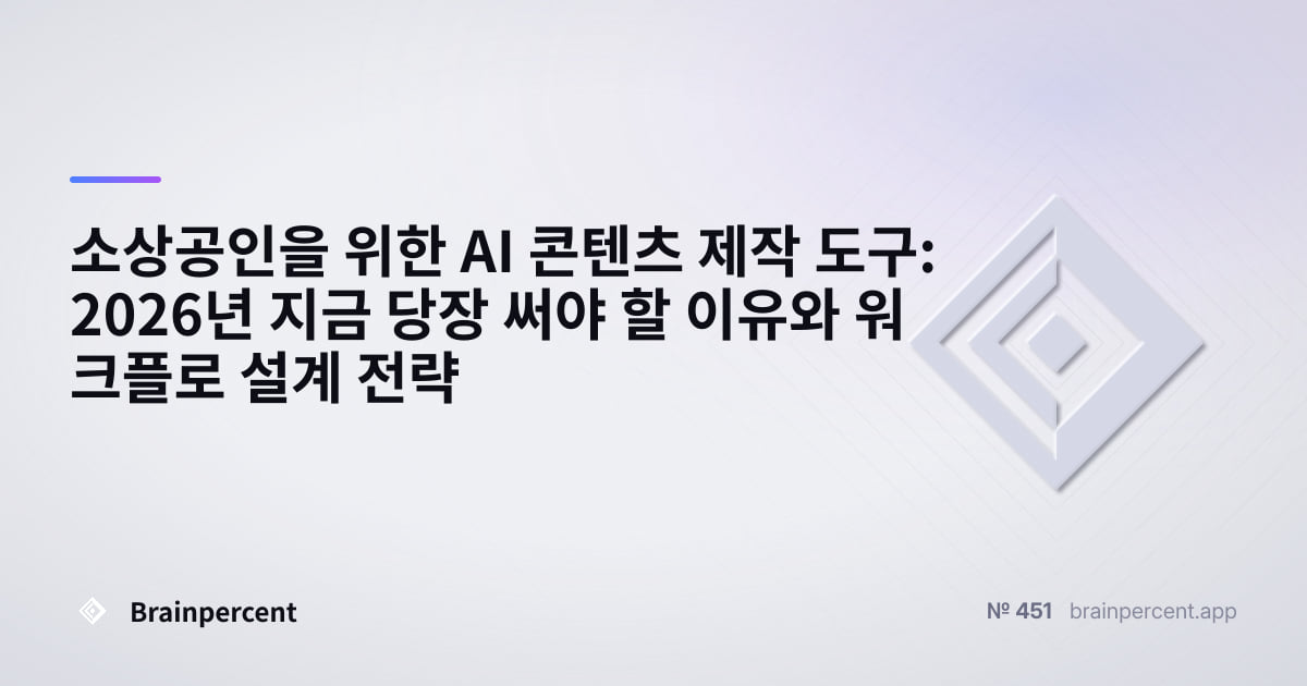 Featured image for: 소상공인을 위한 AI 콘텐츠 제작 도구: 2026년 지금 당장 써야 할 이유와 워크플로 설계 전략