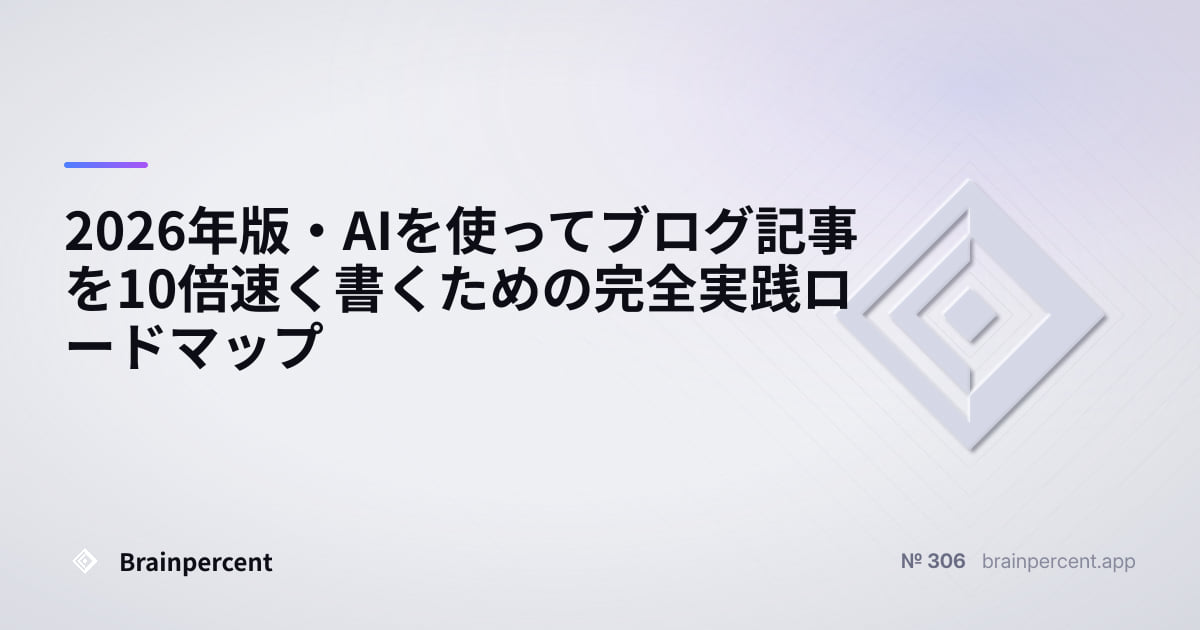 Featured image for: 2026年版・AIを使ってブログ記事を10倍速く書くための完全実践ロードマップ