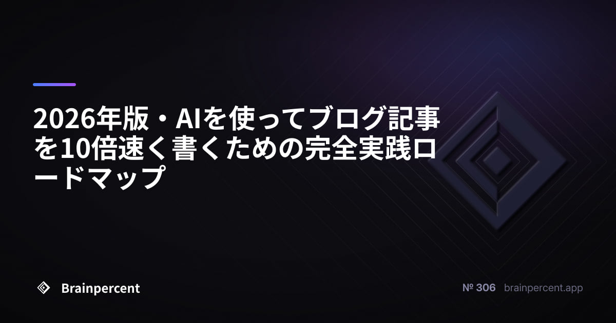 Featured image for: 2026年版・AIを使ってブログ記事を10倍速く書くための完全実践ロードマップ