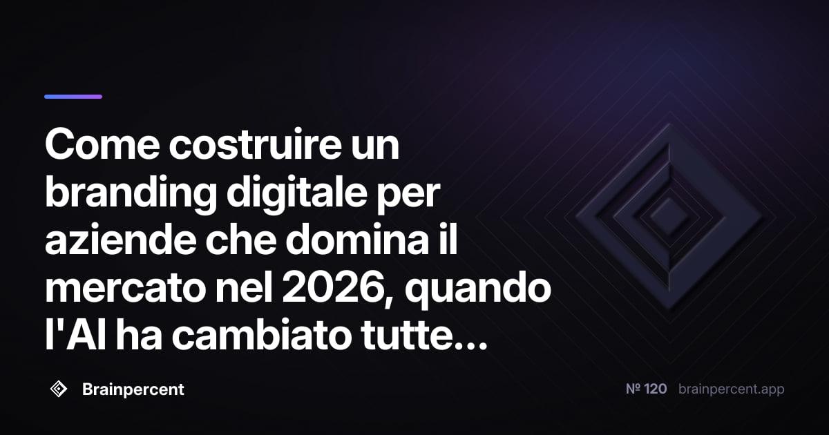 Come costruire un branding digitale per aziende che domina il mercato nel 2026, quando l'AI ha cambiato tutte le regole