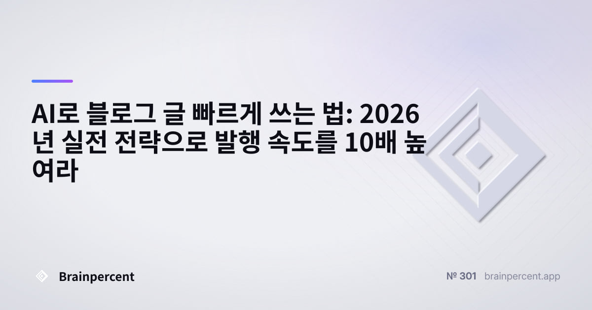 Featured image for: AI로 블로그 글 빠르게 쓰는 법: 2026년 실전 전략으로 발행 속도를 10배 높여라