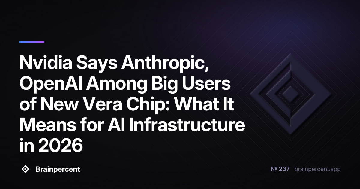 Nvidia Says Anthropic, OpenAI Among Big Users of New Vera Chip: What It Means for AI Infrastructure in 2026