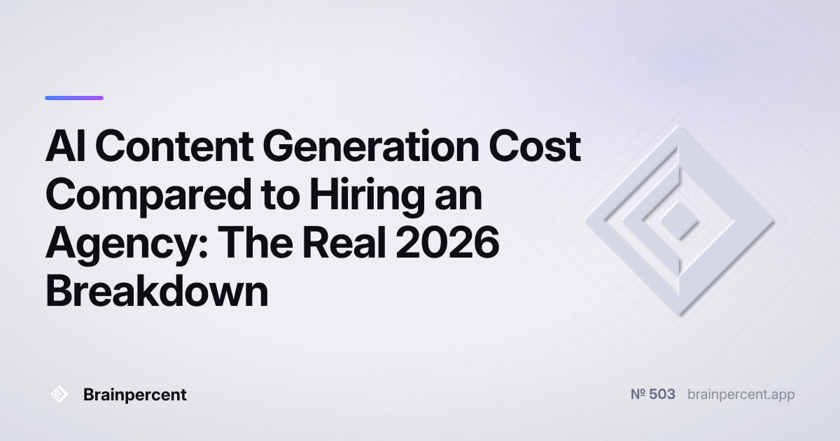 AI Content Generation Cost Compared to Hiring an Agency: The Real 2026 Breakdown