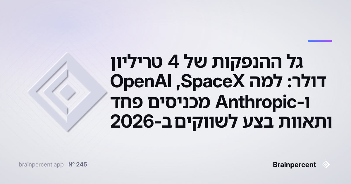 Featured image for: גל ההנפקות של 4 טריליון דולר: למה SpaceX, OpenAI ו-Anthropic מכניסים פחד ותאוות בצע לשווקים ב-2026