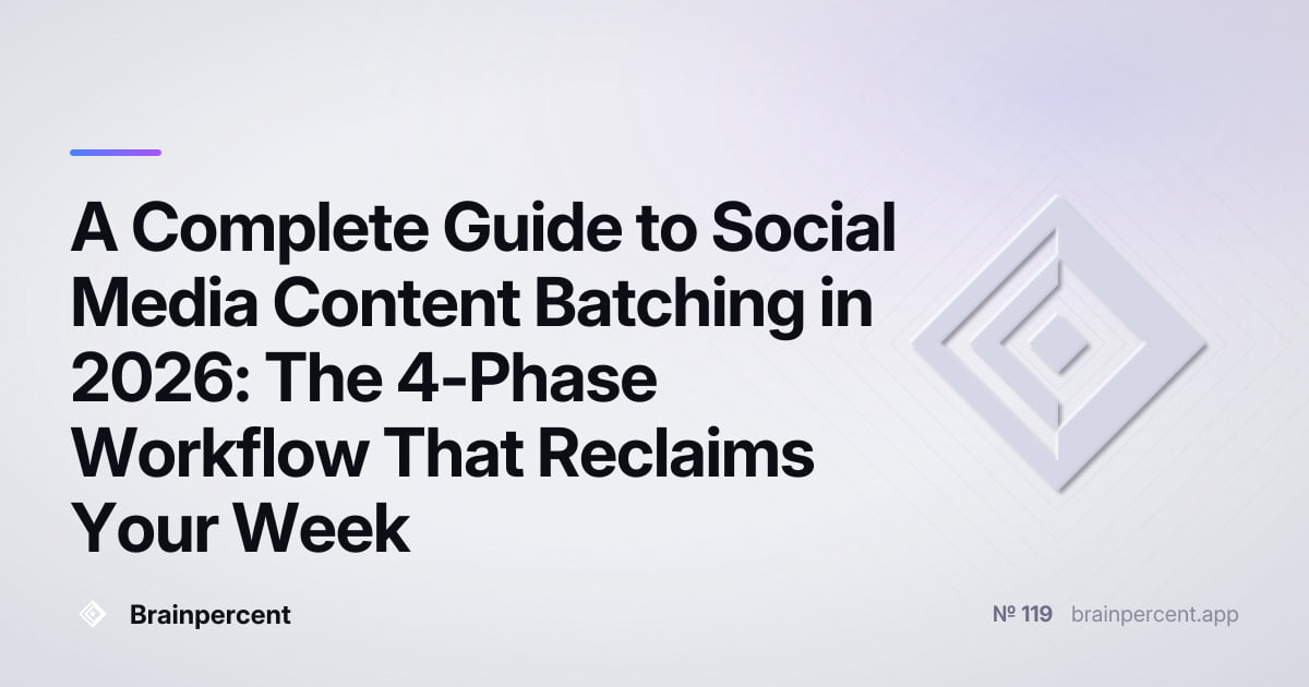 Featured image for: A Complete Guide to Social Media Content Batching in 2026: The 4-Phase Workflow That Reclaims Your Week