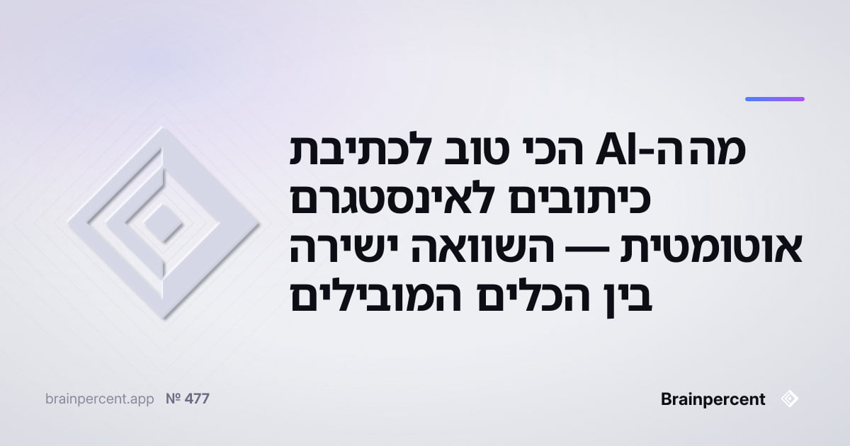 Featured image for: מה ה-AI הכי טוב לכתיבת כיתובים לאינסטגרם אוטומטית — השוואה ישירה בין הכלים המובילים