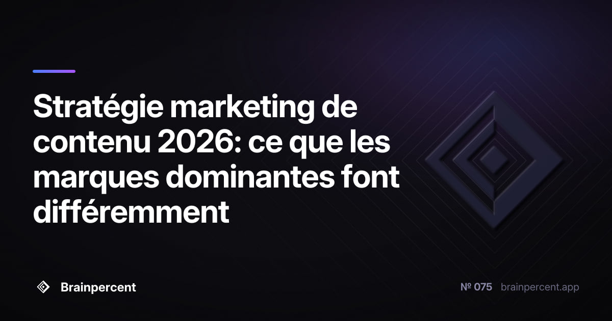 Stratégie marketing de contenu 2026: ce que les marques dominantes font différemment