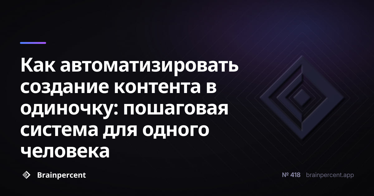Как автоматизировать создание контента в одиночку: пошаговая система для одного человека