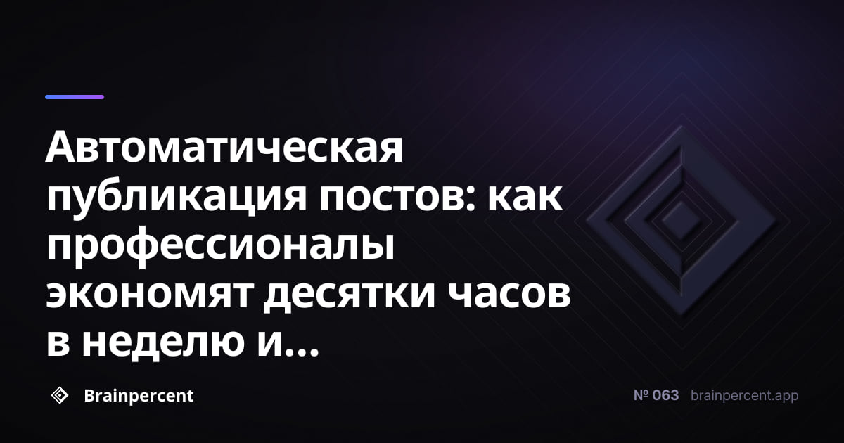 Featured image for: Автоматическая публикация постов: как профессионалы экономят десятки часов в неделю и кратно увеличивают охват