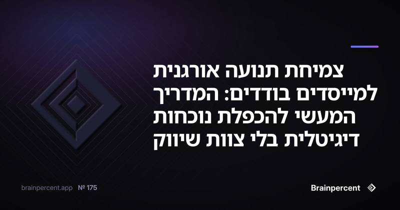 צמיחת תנועה אורגנית למייסדים בודדים: המדריך המעשי להכפלת נוכחות דיגיטלית בלי צוות שיווק