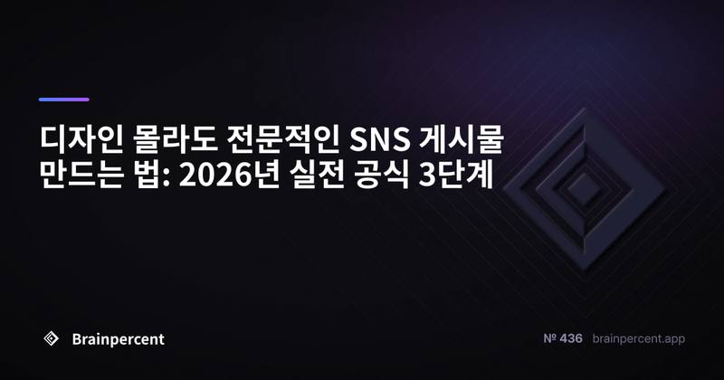 디자인 몰라도 전문적인 SNS 게시물 만드는 법: 2026년 실전 공식 3단계